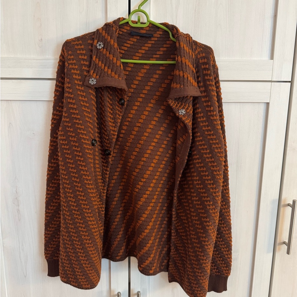 Tru Trussardi Brown and Orange Knit Jacket